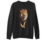 Aslan 2 Siyah Erkek Kalın Sweatshirt