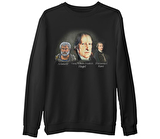 Hegel Aristo Kant  Siyah Erkek Kalın Sweatshirt