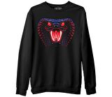 Yılan  Siyah Erkek Kalın Sweatshirt