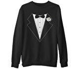 Damat - Groom Suit Siyah Erkek Kalın Sweatshirt