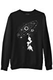 Galaksi Siyah Erkek Kalın Sweatshirt