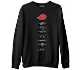 Naruto - Hidden Villages Akatsuki Siyah Erkek Kalın Sweatshirt