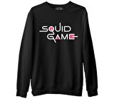 Squid Game-Logo Siyah Erkek Kalın Sweatshirt