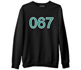 Squid Game-Number 067 Siyah Erkek Kalın Sweatshirt