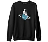 On the Saturn Siyah Erkek Kalın Sweatshirt