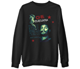 Che Guevara - Smoke  Siyah Erkek Kalın Sweatshirt