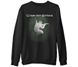 Counter Strike  Siyah Erkek Kalın Sweatshirt