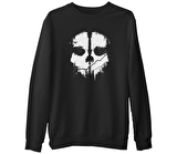 Call of Duty - Skull  Siyah Erkek Kalın Sweatshirt