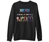 One Piece  Siyah Erkek Kalın Sweatshirt