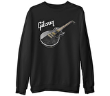 Gitar - Gibson 1  Siyah Erkek Kalın Sweatshirt