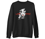 Lady Gaga - Face  Siyah Erkek Kalın Sweatshirt