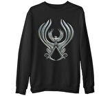 Assassins Creed Wings  Siyah Erkek Kalın Sweatshirt