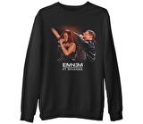 Eminem ft. Rihanna  Siyah Erkek Kalın Sweatshirt
