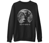 Death Note - Moon 2  Siyah Erkek Kalın Sweatshirt