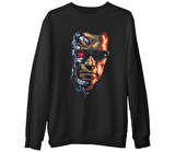Terminatör  Siyah Erkek Kalın Sweatshirt
