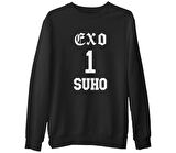 EXO - Suho  Siyah Erkek Kalın Sweatshirt