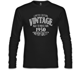 Vintage Premium 1950 Siyah Erkek Sweatshirt