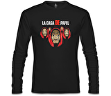 La Casa De Papel - Dali Mask Siyah Erkek Sweatshirt