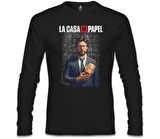 La Casa De Papel - Prof Dali Siyah Erkek Sweatshirt