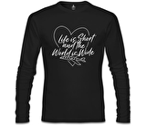 Yazılı - Seyahat Siyah Erkek Sweatshirt