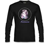 Mamacorn Çiçek Anneler Günü Siyah Unisex Sweatshirt