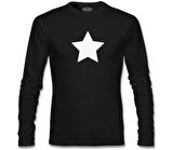 Beyaz Yıldız Siyah Erkek Sweatshirt