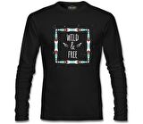 Wild and Free Siyah Erkek Sweatshirt