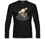 Yörünge Elmas Siyah Erkek Sweatshirt
