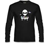 Alien - Believe in Planets Siyah Erkek Sweatshirt