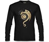 Dragon ve Ay Siyah Erkek Sweatshirt