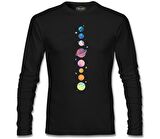 Gezegenler Yıldızlar Siyah Erkek Sweatshirt