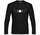 Full Moon Double Half Siyah Erkek Sweatshirt