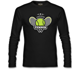 Tenis Şampiyonası Siyah Erkek Sweatshirt