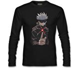 Naruto Gojo Saturo Siyah Erkek Sweatshirt