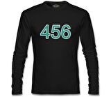 Squid Game-Number 456 Siyah Erkek Sweatshirt