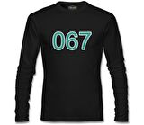 Squid Game-Number 067 Siyah Erkek Sweatshirt