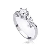 Gümüş Tek Taş Kadın Yüzük