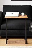 Furniqo LS-2 Yükseklik Ayarlanabilir Yan Sehpa, Laptop Sehpası, Atlantik Çam