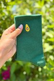 Unisex Limon ve Avokado Nakışlı 2'li Tenis Spor Çorap