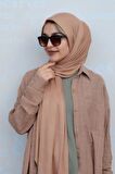 Mocca Kahve Renkli Likralı Viskon Penye Şal Lycra Scarf
