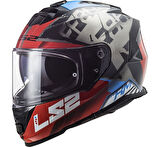 LS2 STORM 2 SPRINTER MAT SIYAH-KIRMIZI-TITANIUM KASK