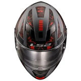 LS2 STREAM EVO TECT MAT GRI KIRMIZI KAPALI KASK