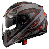 LS2 STREAM EVO TECT MAT GRI KIRMIZI KAPALI KASK