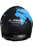 LS2 STREAM  EVO VİATOR MAT SİYAH MAVI KASK