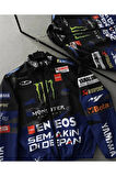 Monster Mavi Unisex Dijital Baskı Paraşüt Kumaş Oversize Baskılı Siyah Rüzgarlık Yağmurluk