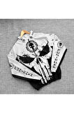 Punisher Kuru Kafa Unisex Dijital Baskı Paraşüt Kumaş Oversize Baskılı Siyah Rüzgarlık Yağmurluk