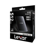 LEXAR 512GB LSL500X512G-RNBNG EXT.SSD 512GB USB3.2 GEN2X2 UP TO 2000MB/S READ AND 1800MB/S WRITE