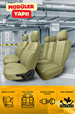 Volvo Xc-60 Suv 2017 Aracınıza Uyumlu Koltuk Kılıfı Luxe Deri Bej