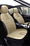 Audi A-4 B8/k Sedan 2007-2015 Aracınıza Uyumlu Koltuk Kılıfı Luxe Deri Bej Siyah