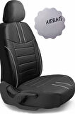 Opel Astra H Kasa / Hatchback 2005-2010 Aracınıza Uyumlu Koltuk Kılıfı Luxe Deri Siyah Beyaz